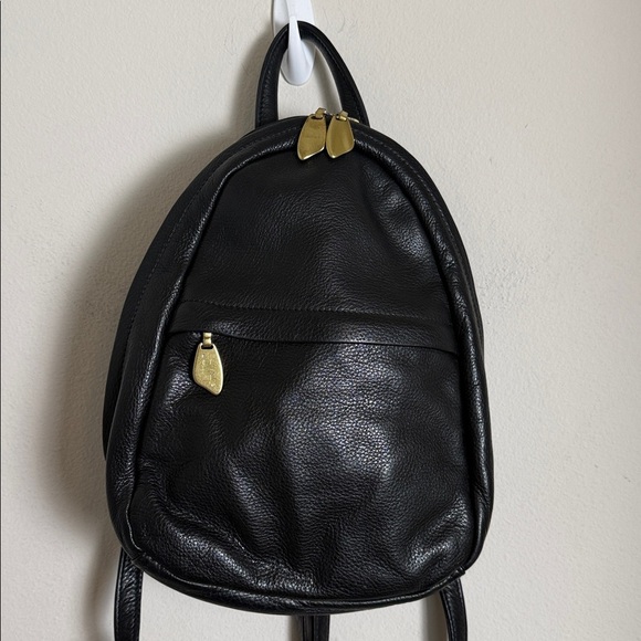 Libaire Vintage Black Pebbled Leather Backpack Made in USA - Picture 2 of 12